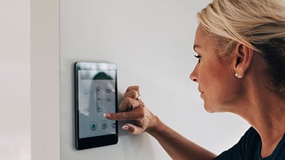 Person setting smart device