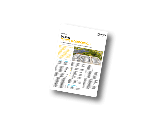 UL 3141 Testing & Conformity for Power Control Systems (PCS) fact sheet