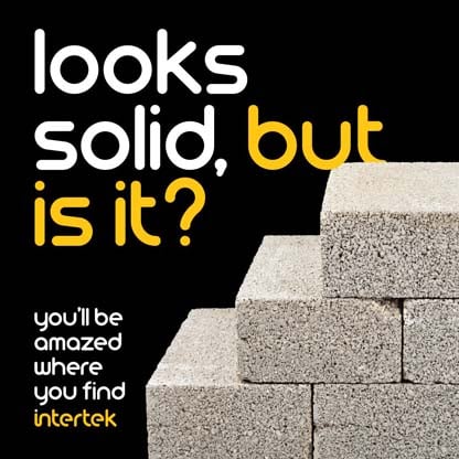 Stacked concrete bricks