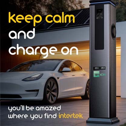 An electric vehicle next to a charging station